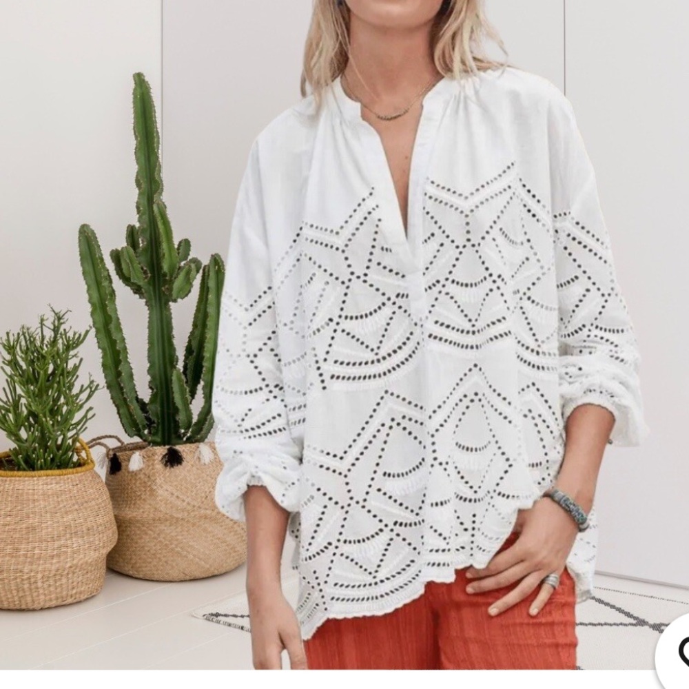 Sundance Voluminous Eyelet Blouse - Picture 1 of 5